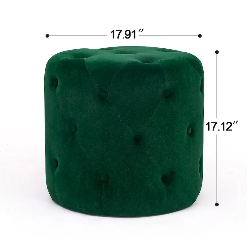 Poufs ronds capitonnés 1 place – Bleu / Vert / Gris / Rose
