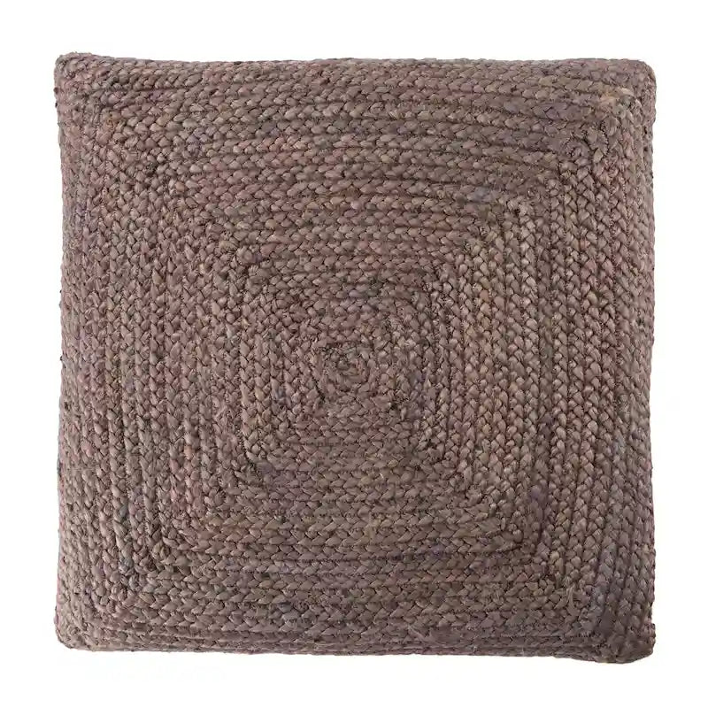 Pouf coussin de sol carré en jute tressé Gris / Bleu / Gris clair / Havane / Ivoire / Rose clair – 1 place
