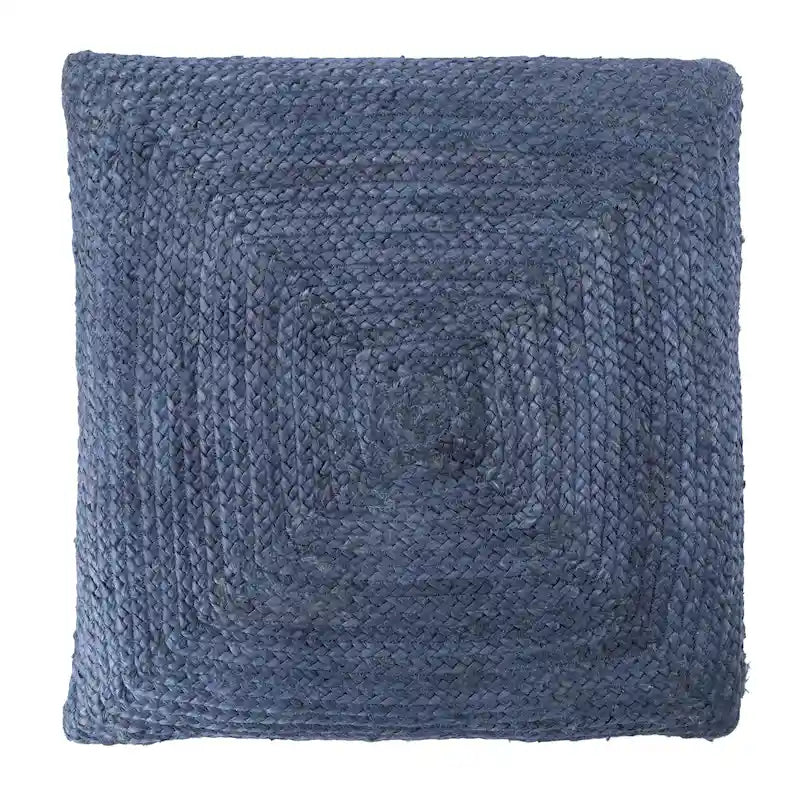 Pouf coussin de sol carré en jute tressé Gris / Bleu / Gris clair / Havane / Ivoire / Rose clair – 1 place