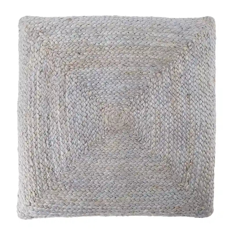 Pouf coussin de sol carré en jute tressé Gris / Bleu / Gris clair / Havane / Ivoire / Rose clair – 1 place