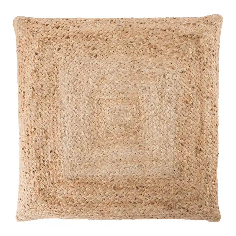 Pouf coussin de sol carré en jute tressé Gris / Bleu / Gris clair / Havane / Ivoire / Rose clair – 1 place