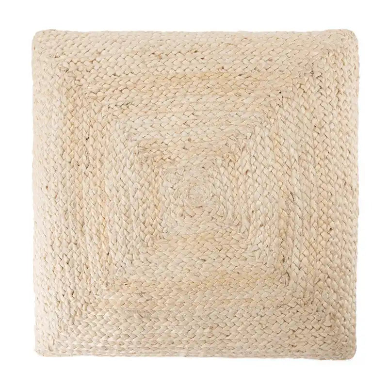 Pouf coussin de sol carré en jute tressé Gris / Bleu / Gris clair / Havane / Ivoire / Rose clair – 1 place