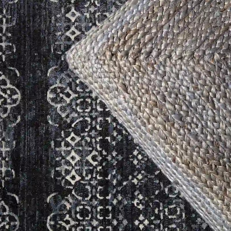 Pouf coussin de sol carré en jute tressé Gris / Bleu / Gris clair / Havane / Ivoire / Rose clair – 1 place