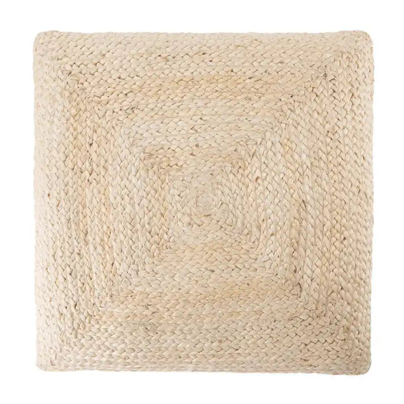 Pouf coussin de sol carré en jute tressé Gris / Bleu / Gris clair / Havane / Ivoire / Rose clair – 1 place