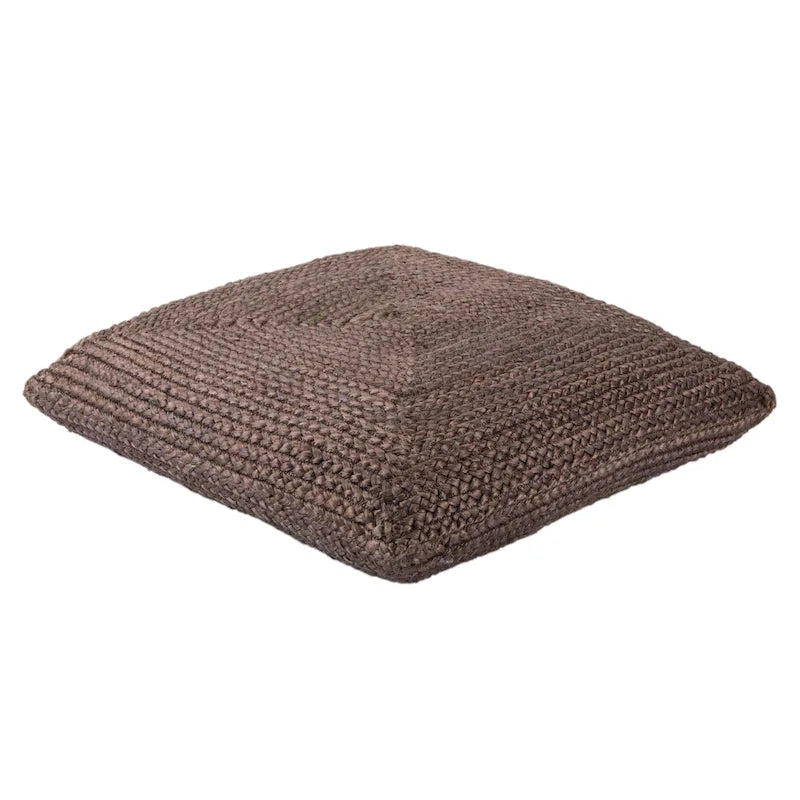 Pouf coussin de sol carré en jute tressé Gris / Bleu / Gris clair / Havane / Ivoire / Rose clair – 1 place