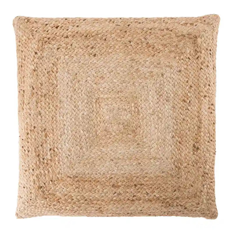 Pouf coussin de sol carré en jute tressé Gris / Bleu / Gris clair / Havane / Ivoire / Rose clair – 1 place