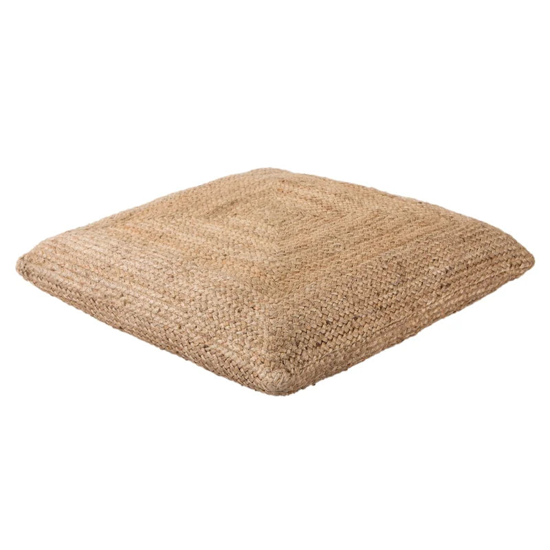 Pouf coussin de sol carré en jute tressé Gris / Bleu / Gris clair / Havane / Ivoire / Rose clair – 1 place