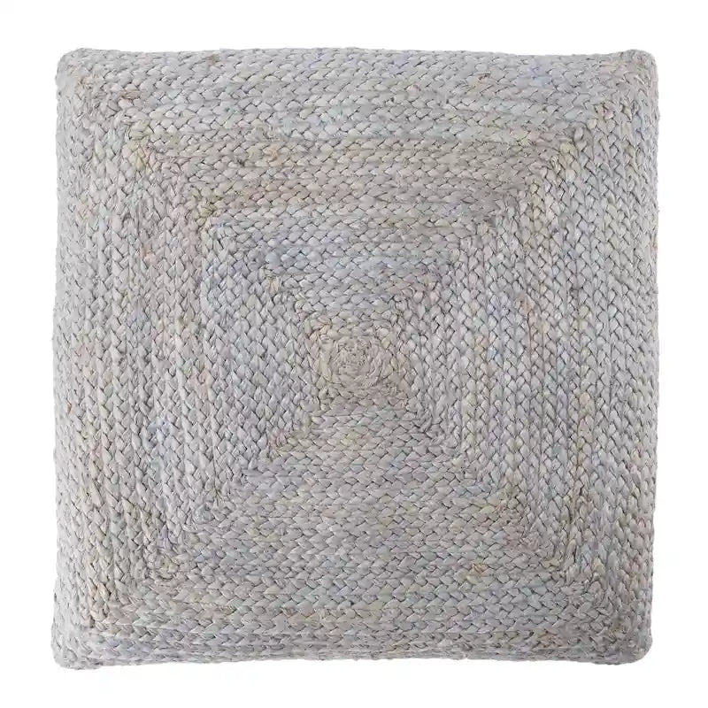 Pouf coussin de sol carré en jute tressé Gris / Bleu / Gris clair / Havane / Ivoire / Rose clair – 1 place