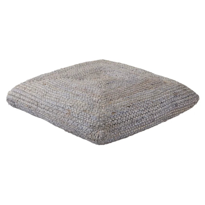 Pouf coussin de sol carré en jute tressé Gris / Bleu / Gris clair / Havane / Ivoire / Rose clair – 1 place