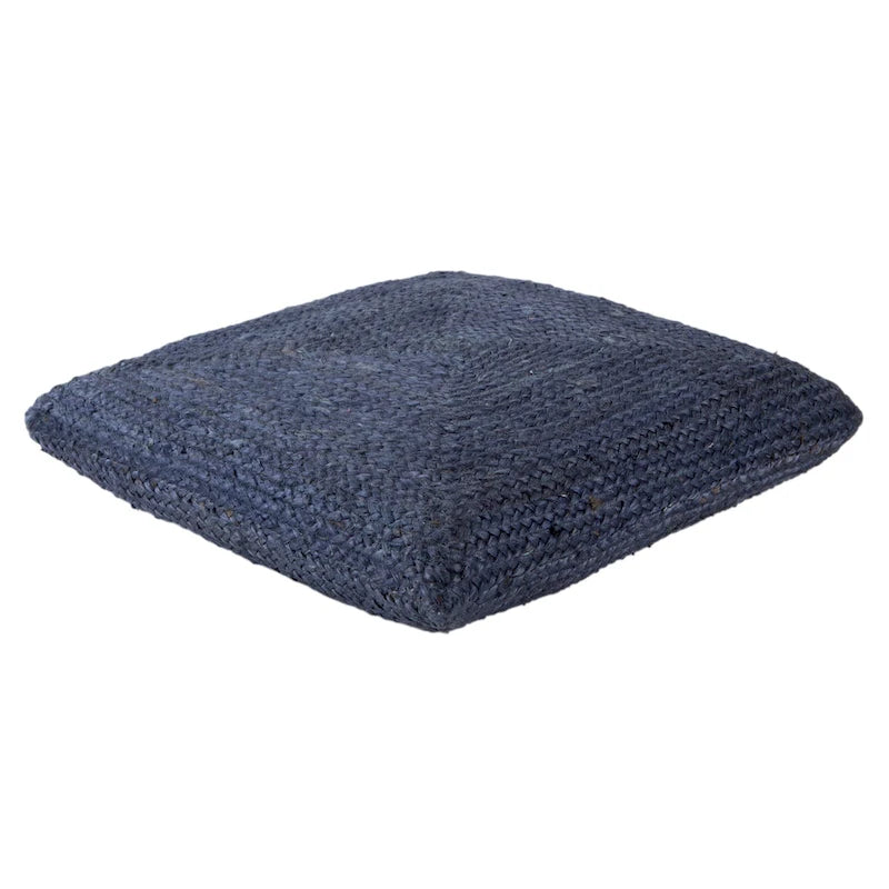 Pouf coussin de sol carré en jute tressé Gris / Bleu / Gris clair / Havane / Ivoire / Rose clair – 1 place