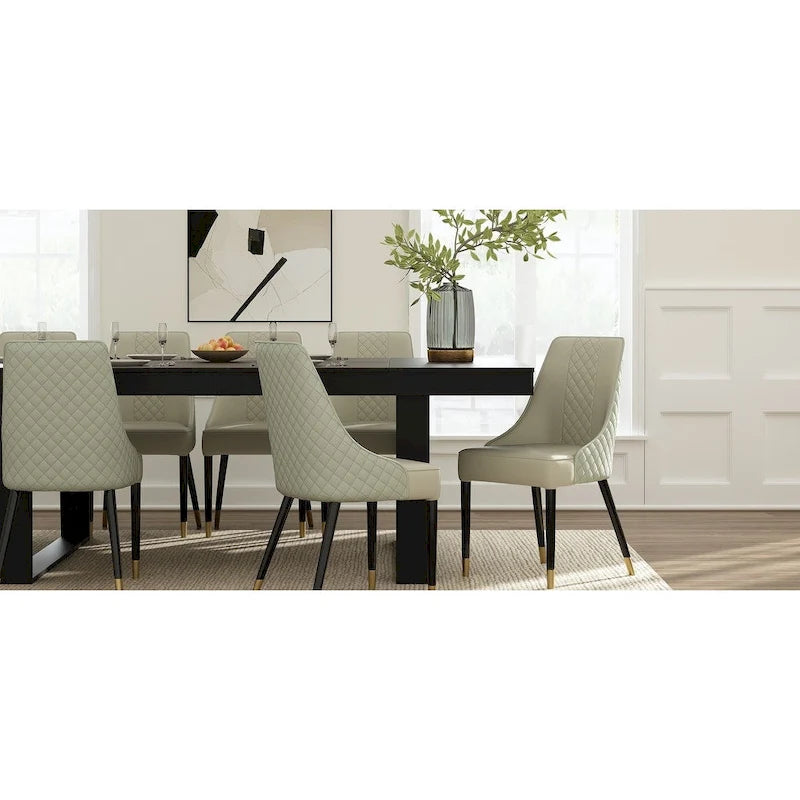 Grande table de conférence en chêne/noir avec piétement en bois – Jusqu'à 8 places assises