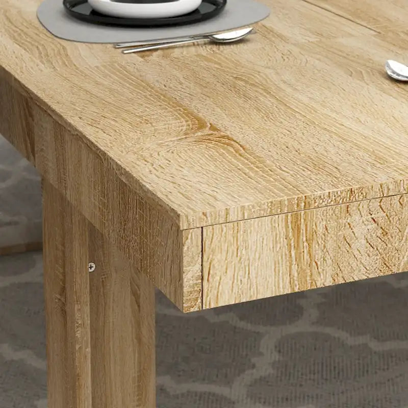 Grande table de conférence en chêne/noir avec piétement en bois – Jusqu'à 8 places assises