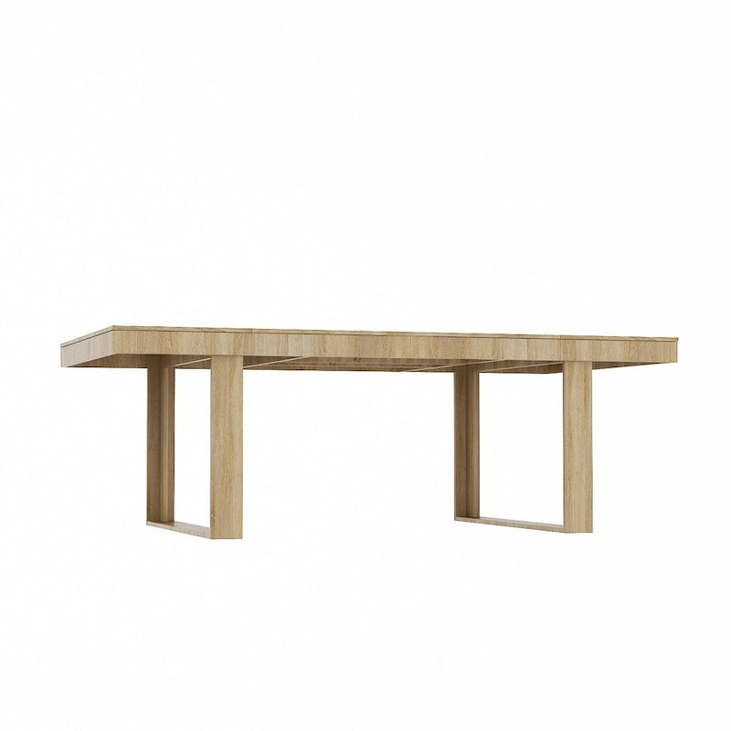 Grande table de conférence en chêne/noir avec piétement en bois – Jusqu'à 8 places assises