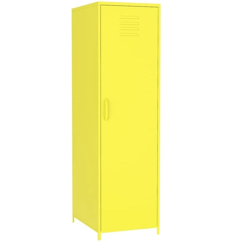 Armoire vestiaire en acier pour enfants, blanc/rouge/bleu/jaune, avec tringle, étagères et portes ventilées