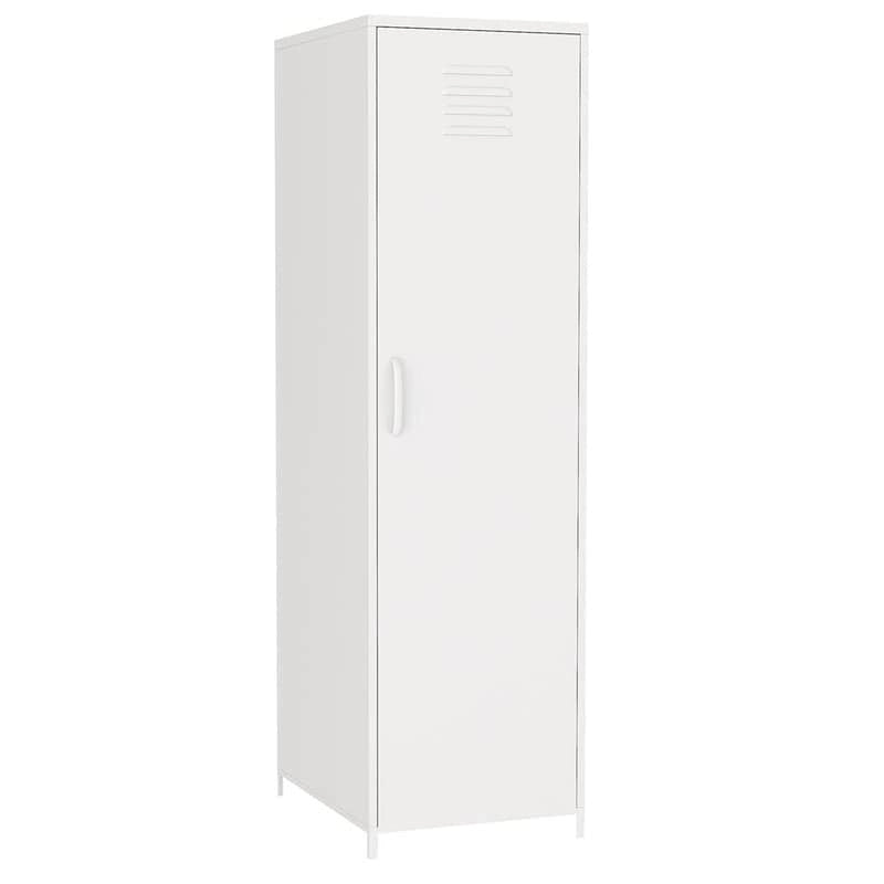 Armoire vestiaire en acier pour enfants, blanc/rouge/bleu/jaune, avec tringle, étagères et portes ventilées