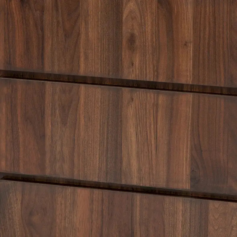 Vaisselier/buffet moderne 3 portes noyer et noir avec piètement en métal – 1 pièce