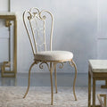 Chaise d'appoint pliante chic et vieillie dorée avec cadre en métal et bois – 1 place