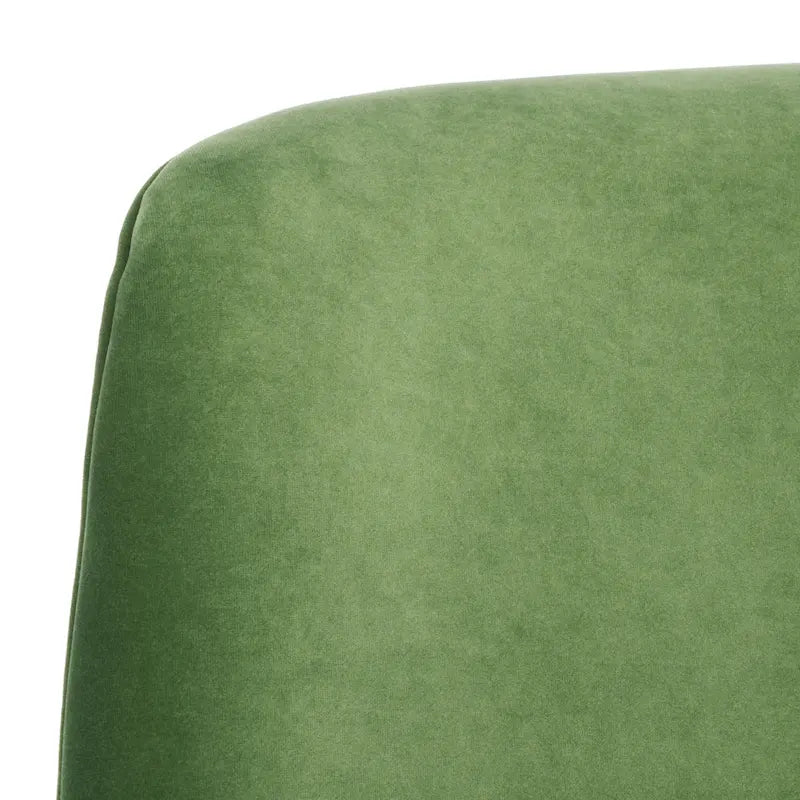 Fauteuil d'appoint en velours bleu clair/blanc/vert avec pieds coniques en noyer – 1 place