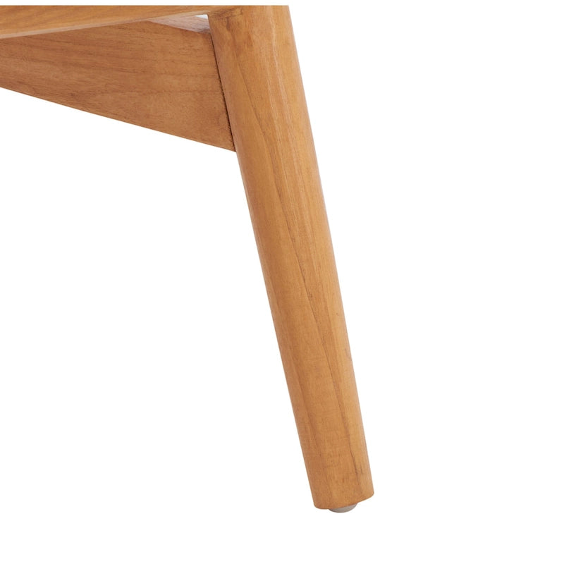 Fauteuil Scandinave Rétro en Cuir Tressé Noir / Cognac / Blanc avec Cadre en Bois Naturel – 1 Place