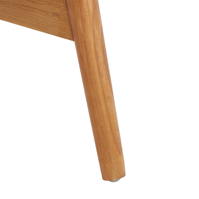 Fauteuil Scandinave Rétro en Cuir Tressé Noir / Cognac / Blanc avec Cadre en Bois Naturel – 1 Place