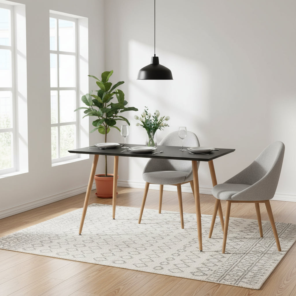 vidaXL Dining Table Black and Oak 47.2x23.6x29.1 MDF