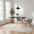 vidaXL Dining Table Black and Oak 47.2x23.6x29.1 MDF