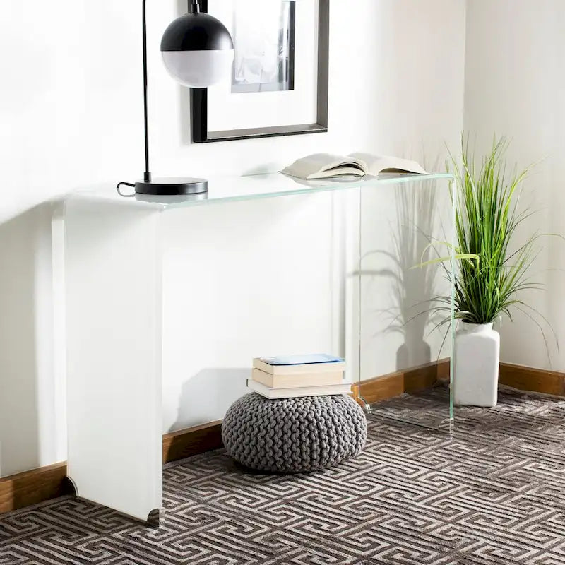 Console en verre dégradé clair / bleu clair – Contemporain Minimaliste