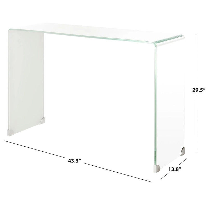 Console en verre dégradé clair / bleu clair – Contemporain Minimaliste