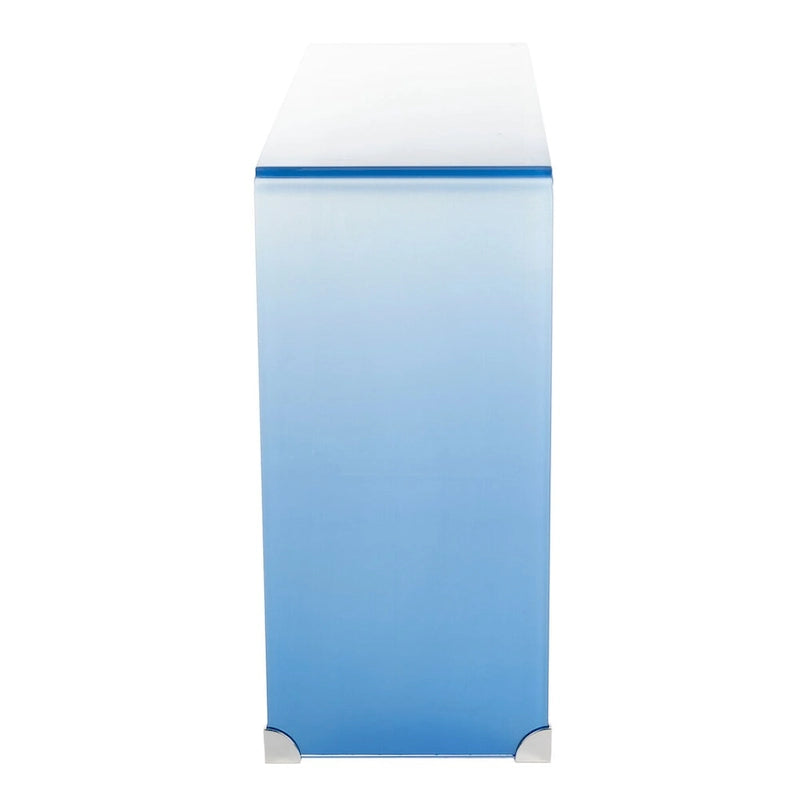 Console en verre dégradé clair / bleu clair – Contemporain Minimaliste