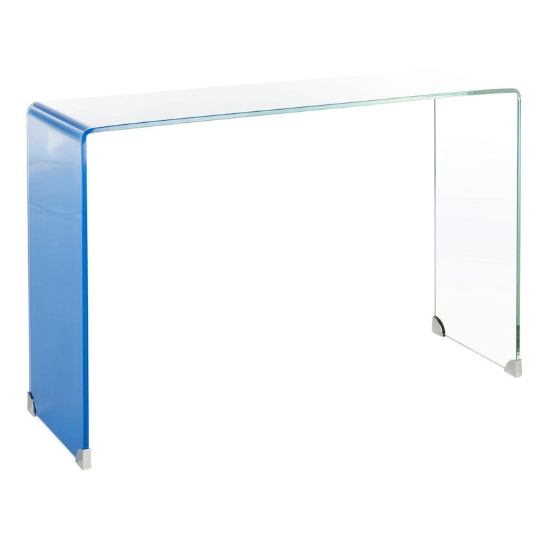 Console en verre dégradé clair / bleu clair – Contemporain Minimaliste