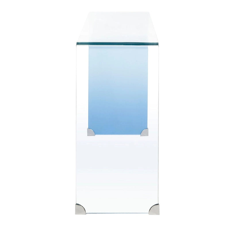 Console en verre dégradé clair / bleu clair – Contemporain Minimaliste