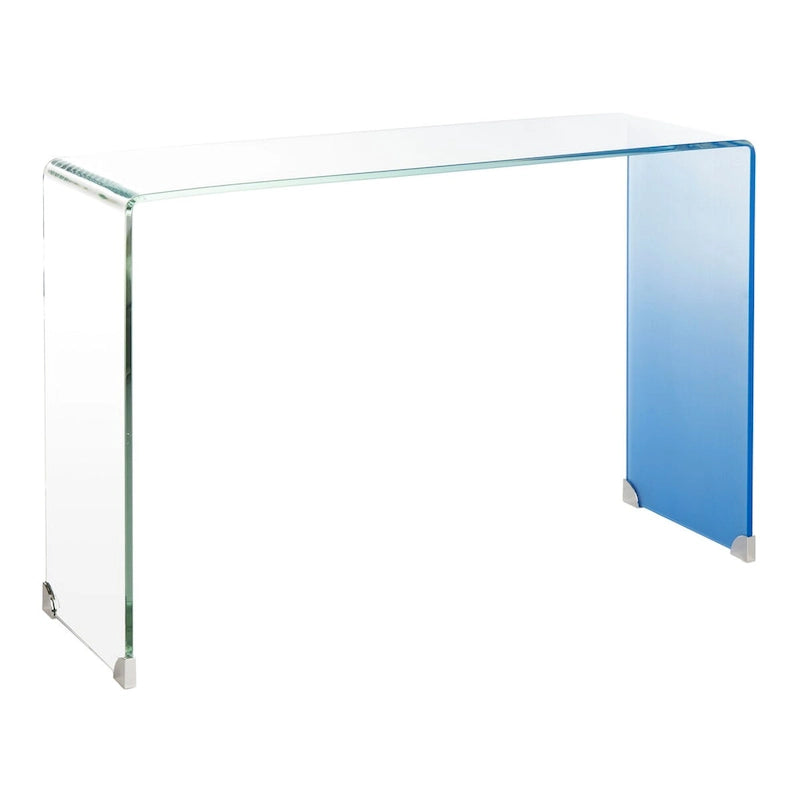 Console en verre dégradé clair / bleu clair – Contemporain Minimaliste