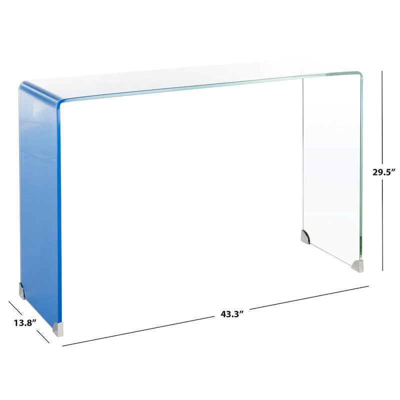 Console en verre dégradé clair / bleu clair – Contemporain Minimaliste