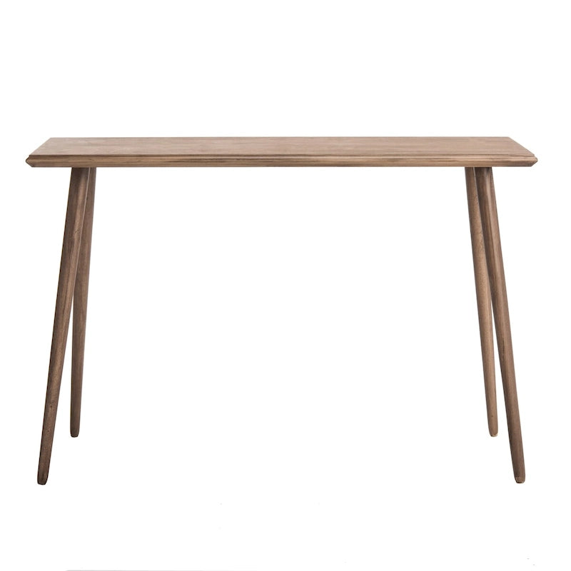 Table console moderne du milieu du siècle brun clair / gris ardoise / blanc vintage