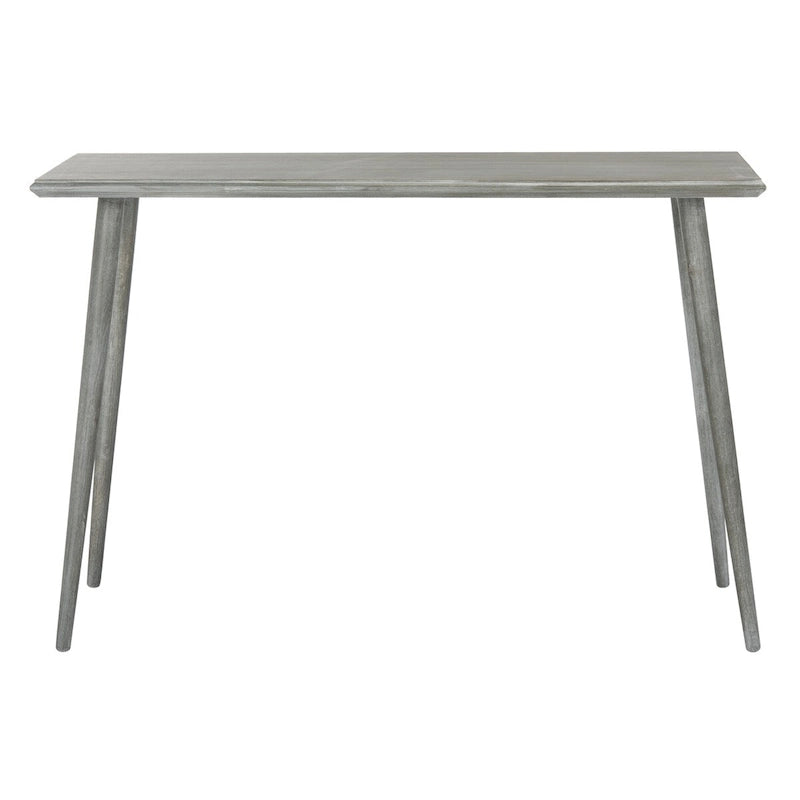 Table console moderne du milieu du siècle brun clair / gris ardoise / blanc vintage
