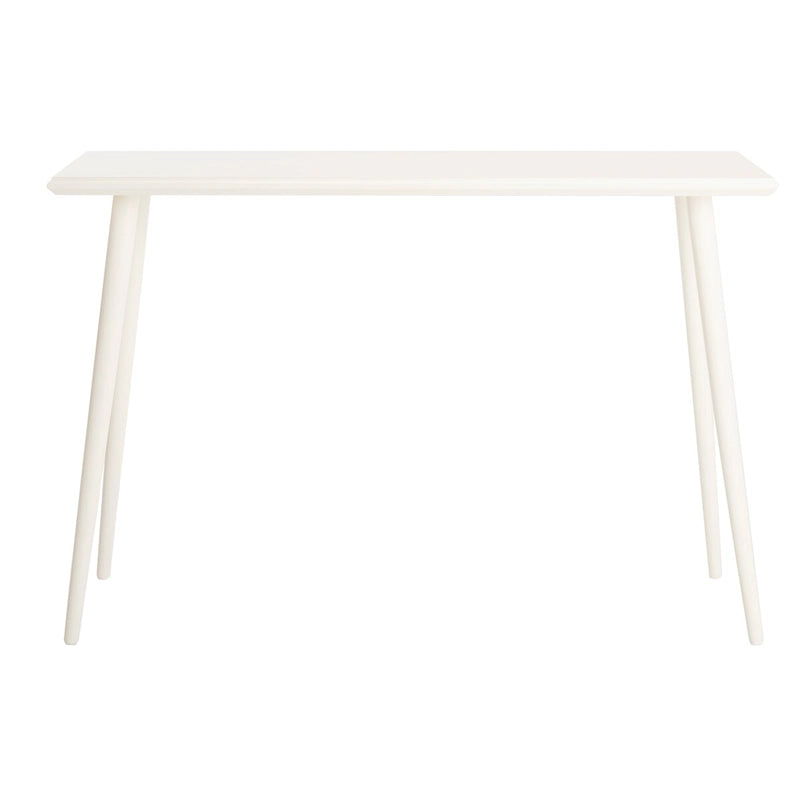 Table console moderne du milieu du siècle brun clair / gris ardoise / blanc vintage