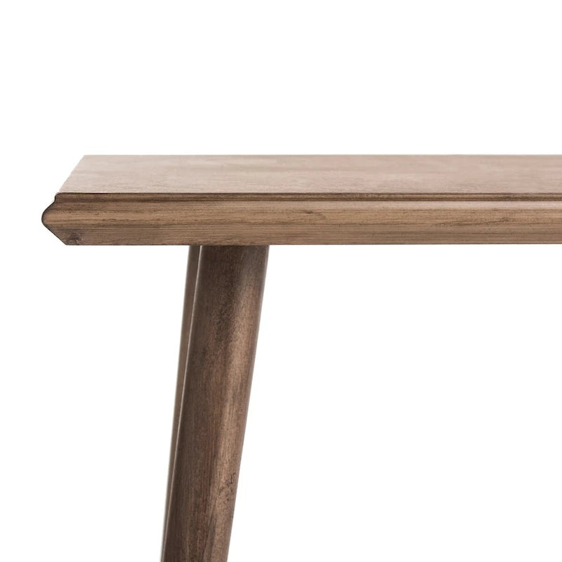 Table console moderne du milieu du siècle brun clair / gris ardoise / blanc vintage