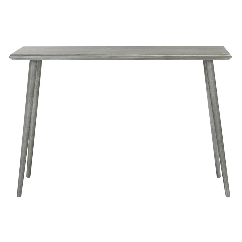 Table console moderne du milieu du siècle brun clair / gris ardoise / blanc vintage