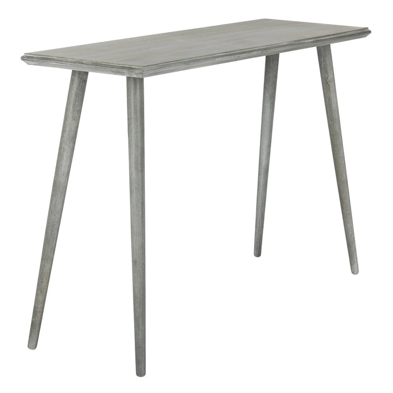 Table console moderne du milieu du siècle brun clair / gris ardoise / blanc vintage