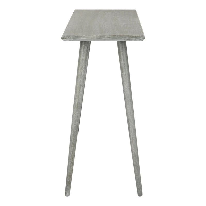 Table console moderne du milieu du siècle brun clair / gris ardoise / blanc vintage