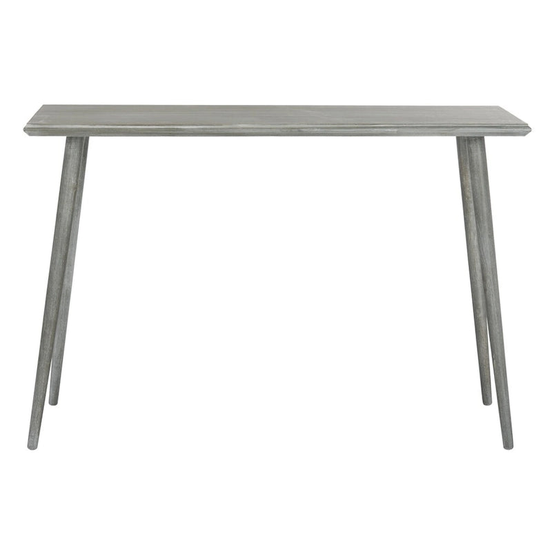 Table console moderne du milieu du siècle brun clair / gris ardoise / blanc vintage