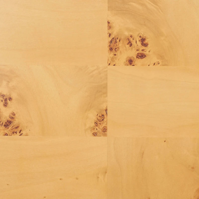 Console étroite en placage de loupe de bois naturel