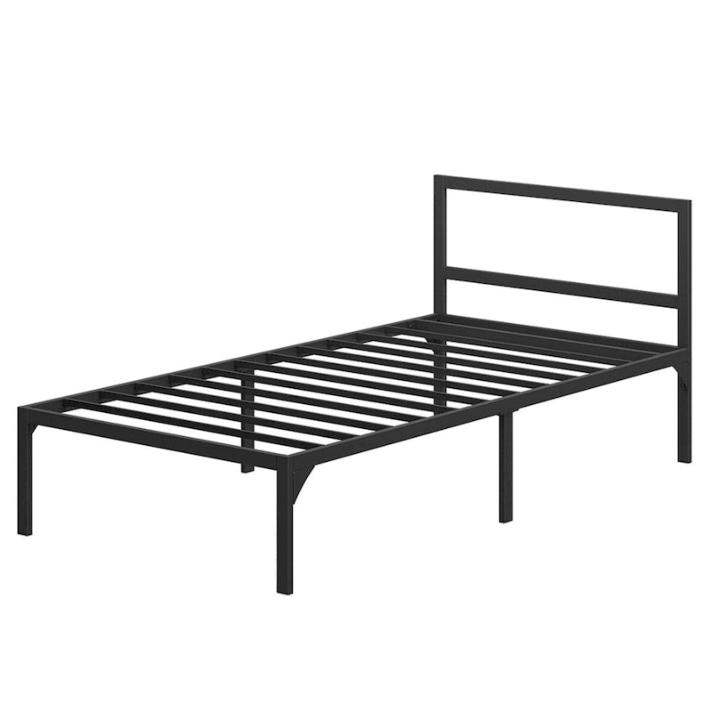 Lit plateforme en métal noir avec tête et pied de lit – Simple / Double / Grand