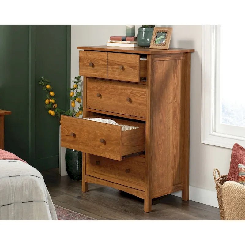Commode style Shaker à 4 tiroirs Mystic Oak avec tiroirs inférieurs profonds et sangle anti-basculement