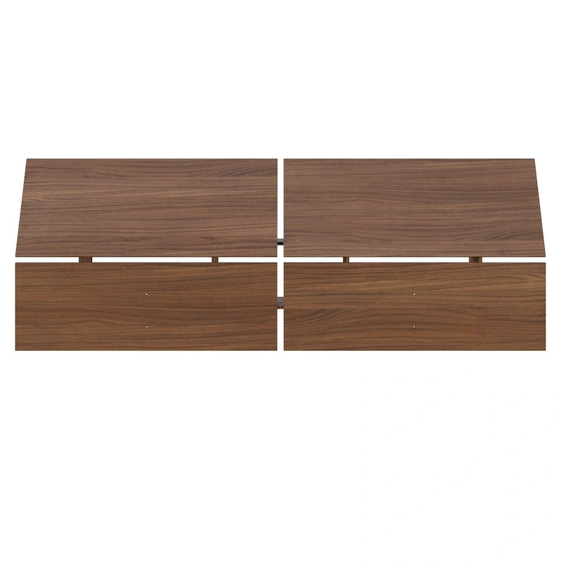 Tête de lit panoramique Queen basse en Érable Naturel / Blanc / Noyer – 1 pièce