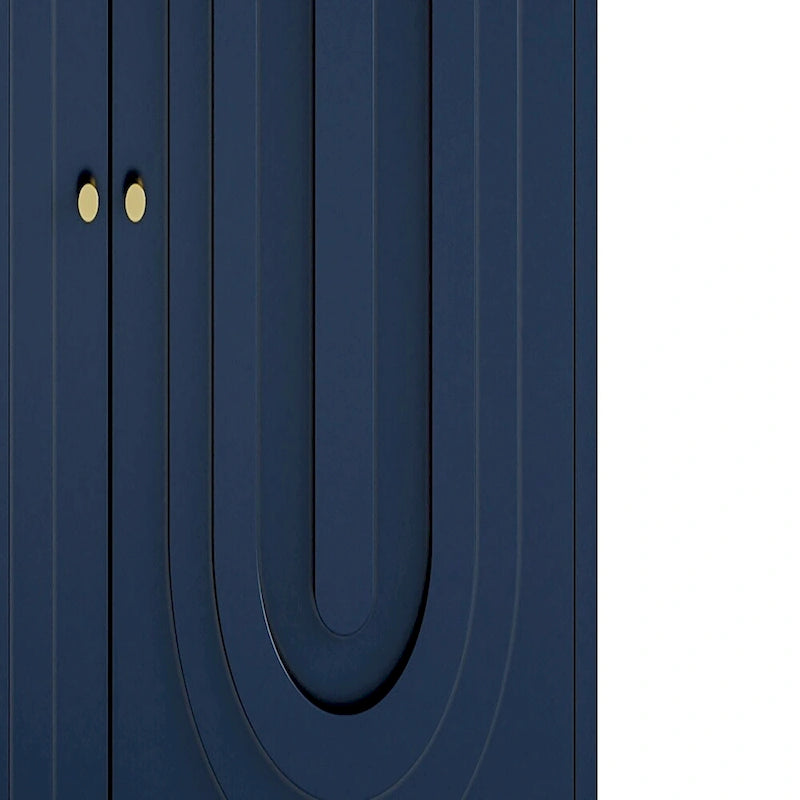 Bahut de cuisine 4 portes avec étagères réglables Noir / Bleu / Vert menthe / Gris / Noir mat – 1 pièce