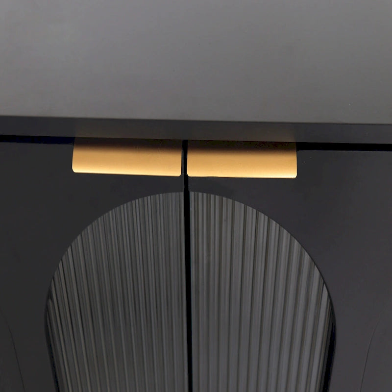 Bahut de cuisine 4 portes avec étagères réglables Noir / Bleu / Vert menthe / Gris / Noir mat – 1 pièce