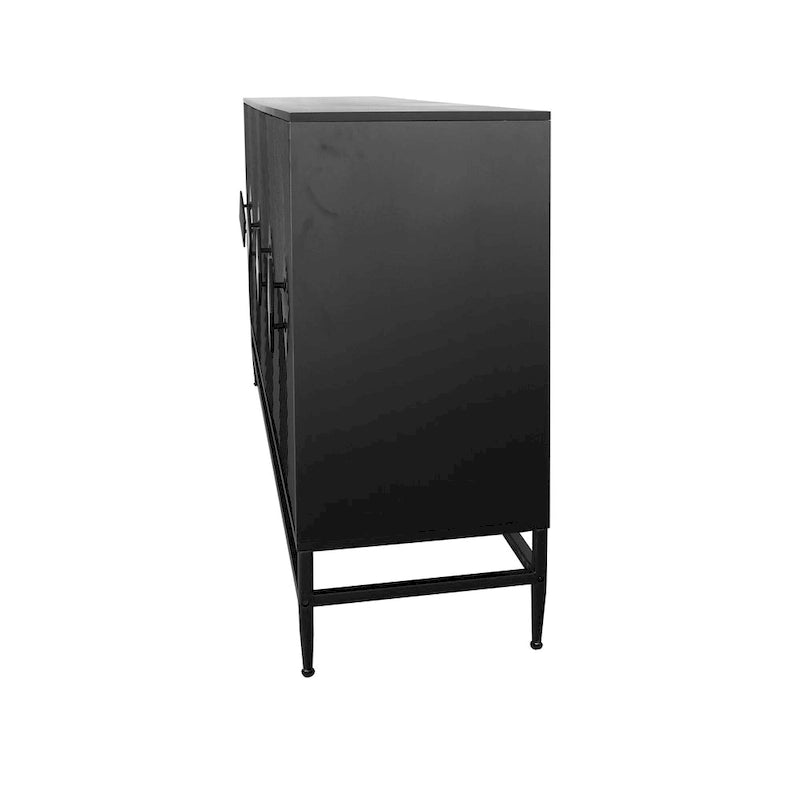 Bahut de cuisine 4 portes avec étagères réglables Noir / Bleu / Vert menthe / Gris / Noir mat – 1 pièce