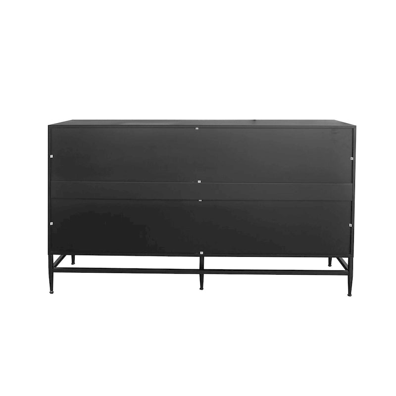 Bahut de cuisine 4 portes avec étagères réglables Noir / Bleu / Vert menthe / Gris / Noir mat – 1 pièce
