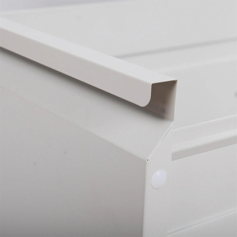 Meuble de classement vertical à 3 tiroirs en acier (blanc/noir) avec serrure, tiroirs à extension totale et conception anti-basculement
